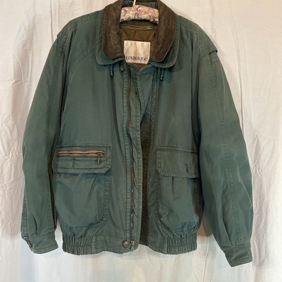 London Fog Jackets & Blazers - Vtg Women's Towne London Fog Green/Brown Jacket w/Zip In Lining Medium Pockets